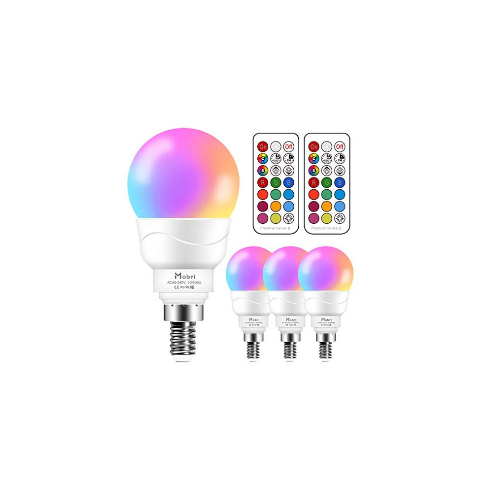 E14 LED Light Bulb5W Colour Changing Light Bulb with Remote Control Memory Timing Function40W Equivalent SES Small Edison Screw Golf Ball Bulb RGBCool