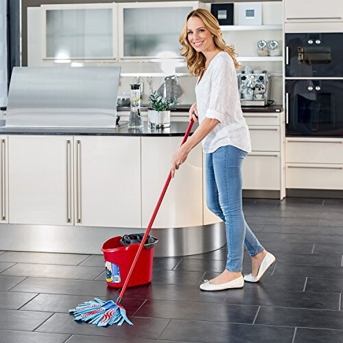 Vileda SuperMocio 3 Action XL Mop and Bucket Set with Extra Refill BlueRed 2