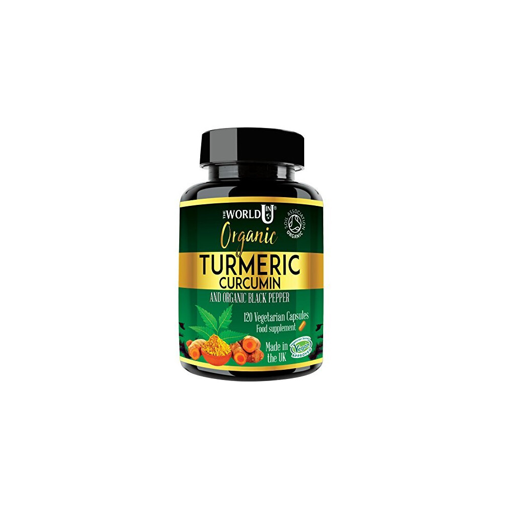 Organic Turmeric Curcumin & Black Pepper Capsules 120 Veg Caps - Image 3