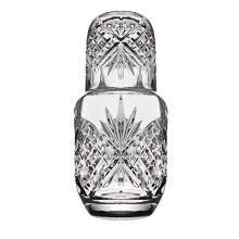 Crystal Bedside Night Carafe Pitcher and Water Glass Tumbler Set Bedroom Nightstand Water Pitcher and Cup Set
