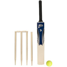 Speelgoed Junior Cricket Set Maat 3 Houten Cricket Bat Set Kids Cricket Sport Trainingsset Buitensportartikelen Tuinspellen voor Kinderen Kamperen en