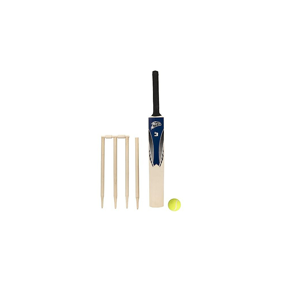 Toys Junior Cricket Set Size 3 Wooden Cricket Bat Set Kids Cricket Sports Training Set Outdoor Sports Equipment Garden Games for Kids Camping and