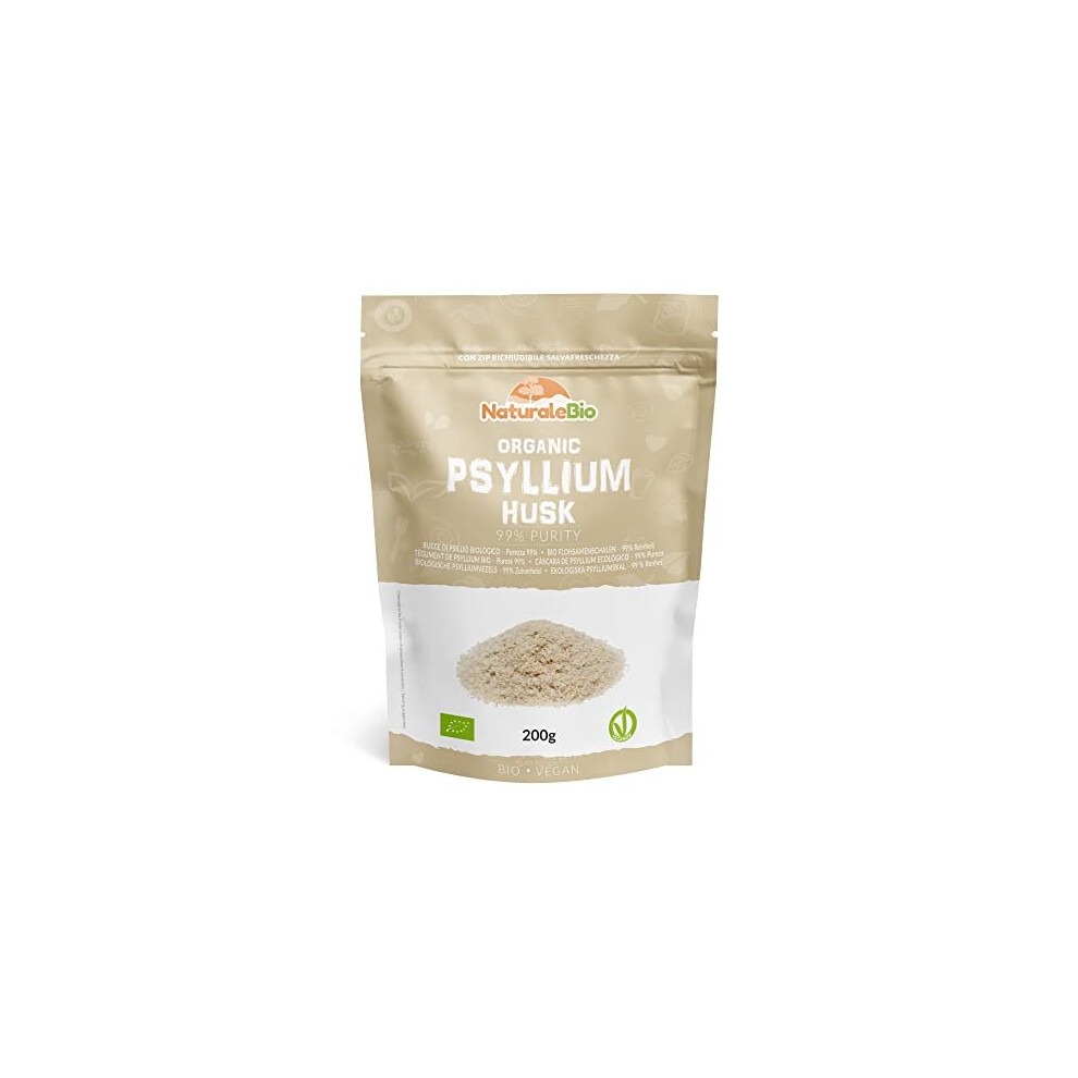 Organic Psyllium Husk 99 Purity 200g Pure Natural Psyllium Seed Husks Produced in India High in Fibre to be Mixed with Water Beverages Juices