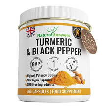 365 Turmeric Capsules 1 Year Supply High Strength Turmeric Capsules with Black Pepper Turmeric Tablets 365 Vegetarian Capsules Turmeric Curcumin One A