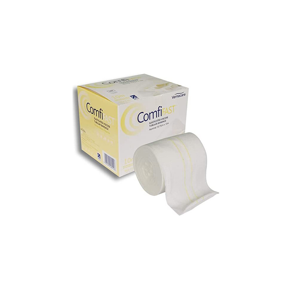 Synergy Health Yellow Comfifast Elasticated Tubular Stretch Viscose Bandage For Xlarge Limbs Childs Trunk Line 1075Cm For Limb Circumference 3565Cm 10M Roll