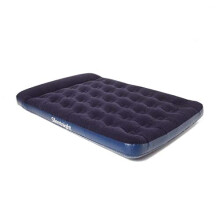 Double Air Bed with BuiltIn Foot Pump Inflatable Flocked Blow Up Camping Mattress for Camping Caravans and Home Guests Built in Pillow and Pump 191 x
