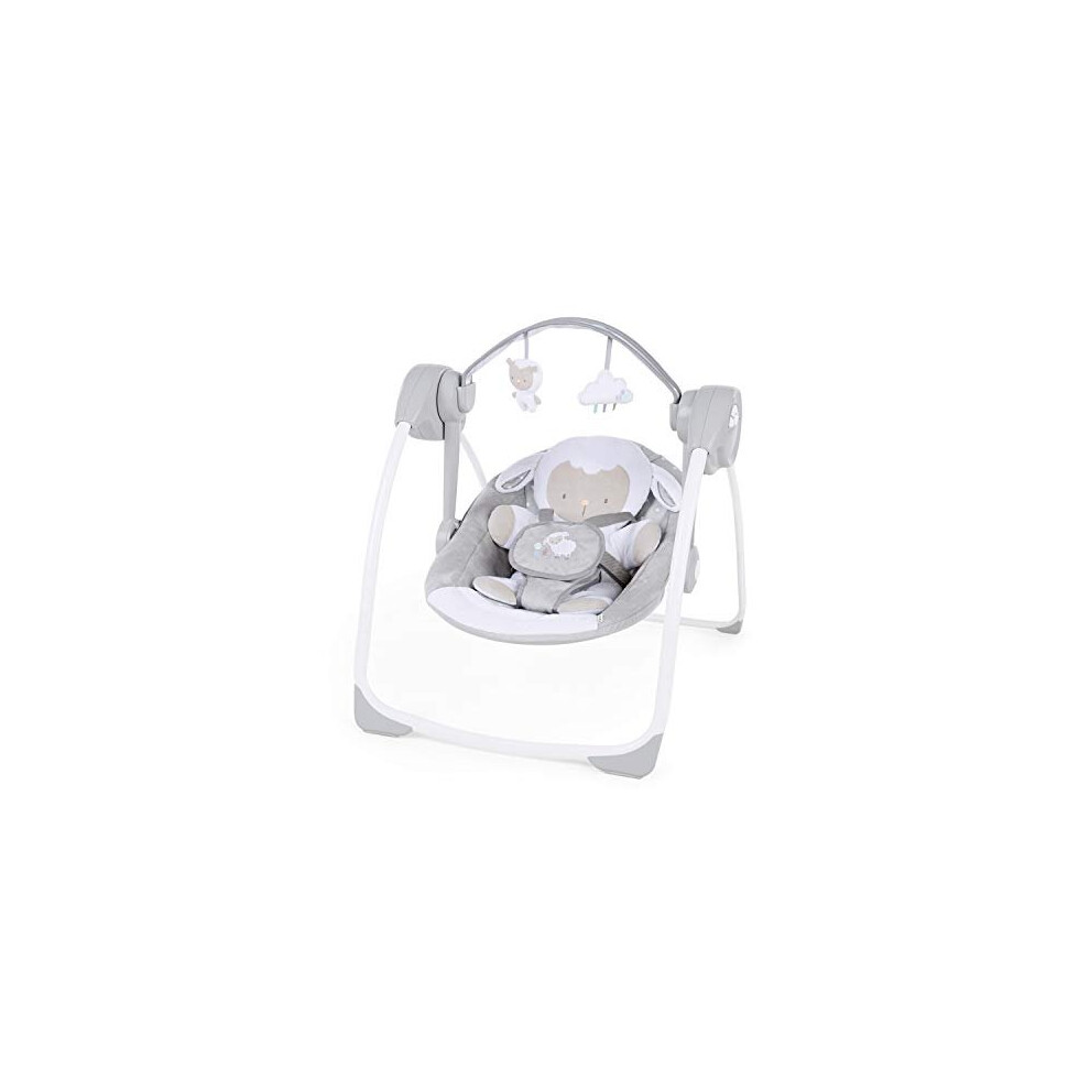 Comfort 2 Go Compact Portable 6Speed Baby Swing with Music Folds for Easy Travel Cuddle Lamb 09 Months