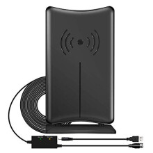 TV Aerial Indoor Outdoor TV Ariel 400KM Freeview Digital HDTV Arial 4K 1080P 360Omni Directional Signal Reception with Aerial Booster Long Cable