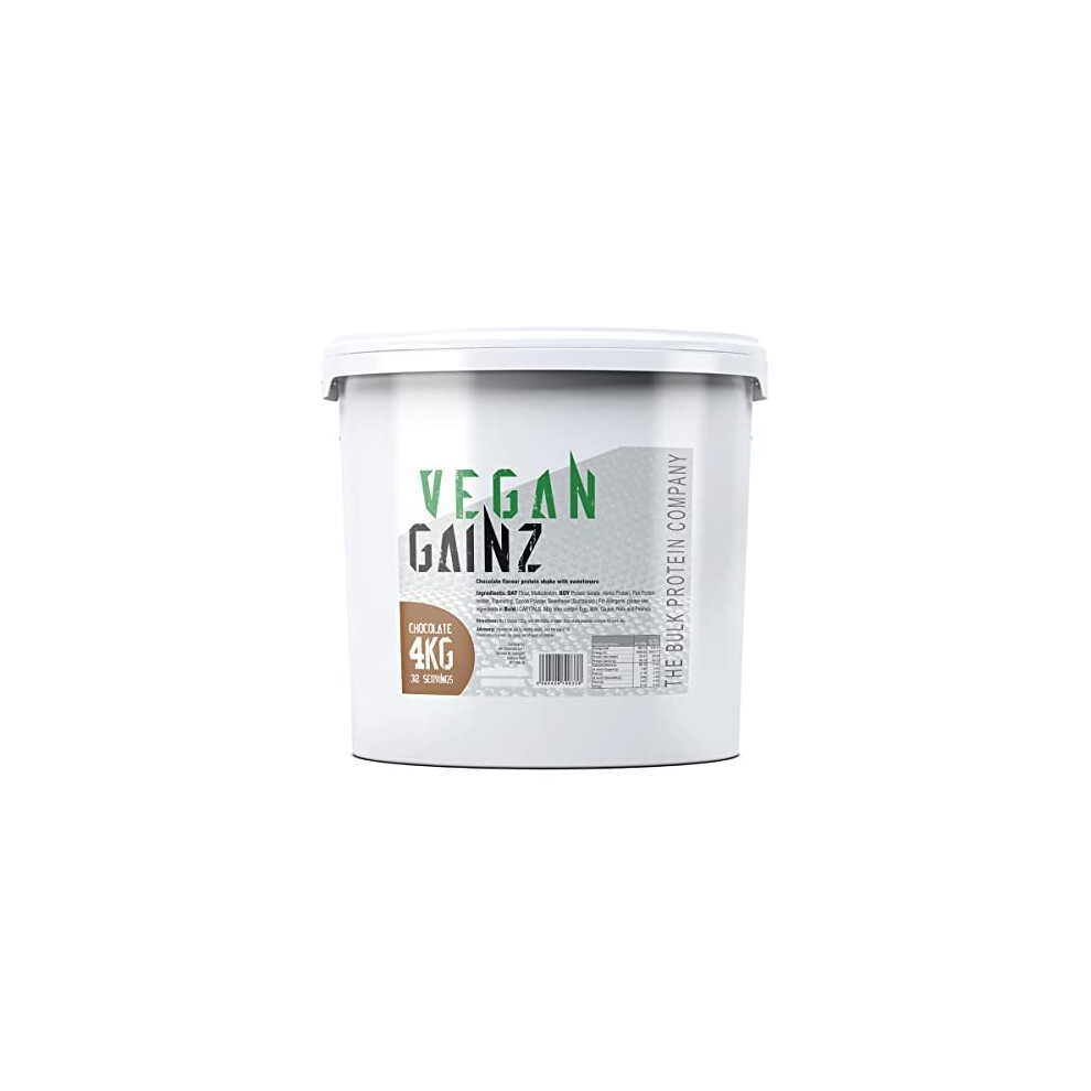 Vegan Gainz 4kg - Plant Based Protein Powder - Weight Gainer- 32 Servings & 30g Protein Per Serving - The Bulk Protein Company (Chocolate) - Image 3