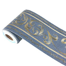3D Navy Floral Pattern Molding Peel Stick Wall Border for Home Wall Decor Bathroom Kitchen4 inch by 164 feet Navy