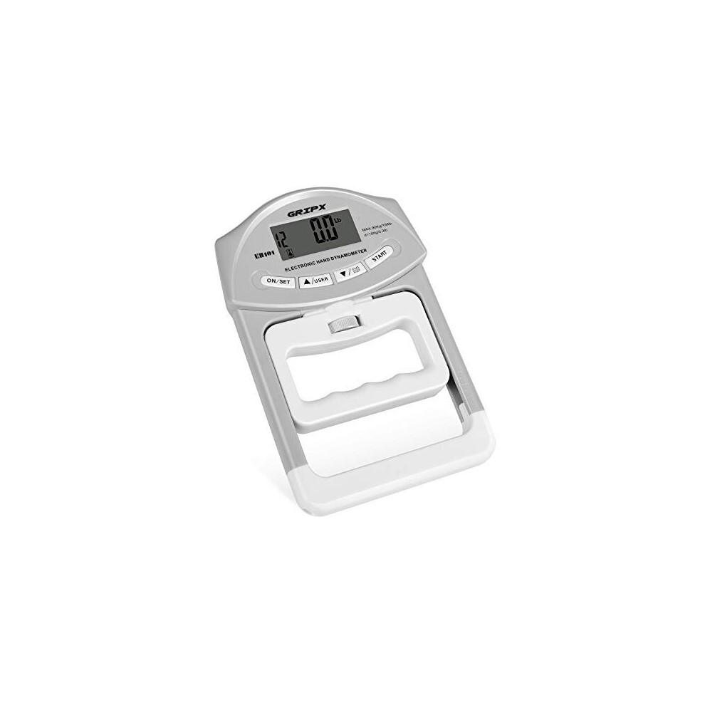 Digital Hand Dynamometer Grip Strength Measurement Meter Auto Capturing Electronic Hand Grip Power 198Lbs 90Kgs Grey
