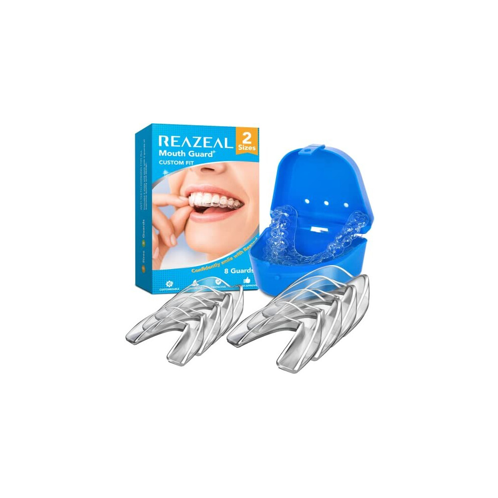 Mouth Guard for Grinding Teeth and Clenching Anti Grinding Teeth Custom Moldable Dental Night Guard Dental Night Guards to Prevent Bruxism 8 Pack