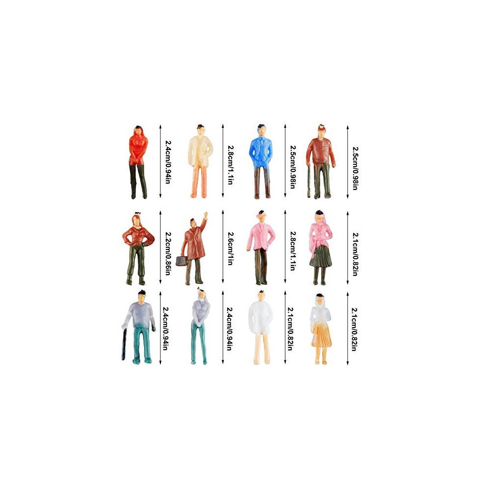 Lot De 100 Figurines Peintes 1:200 - Mini-Personnages Debout Et Assis Pour Maquettes Trains, Dioramas Architecturaux Et Scènes Miniatures