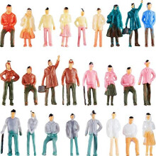 Gejoy 100 Pcs 1:75 Scale People Figurines - Painted Plastic Mini Figures for Model Trains & Architecture (Gejoy-Figurines-01)