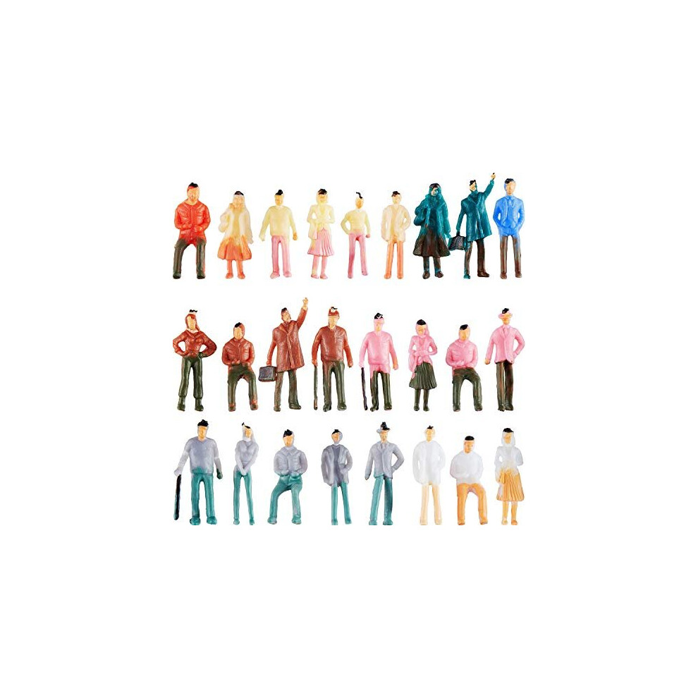 100 Pieces People Figurines 175 Scale Model Trains Architectural Plastic People Figures Tiny People Sitting and Standing for Miniature Scenes