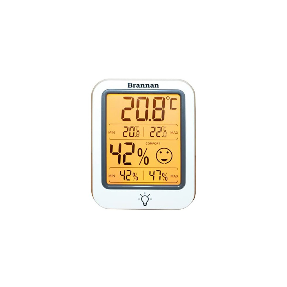 Brannan Digital Room Thermometer Indoor Humidity Meter Hygrometer Accurate Room Temperature Thermometer Max Min Recording Backlight Lcd Digital Thermometer