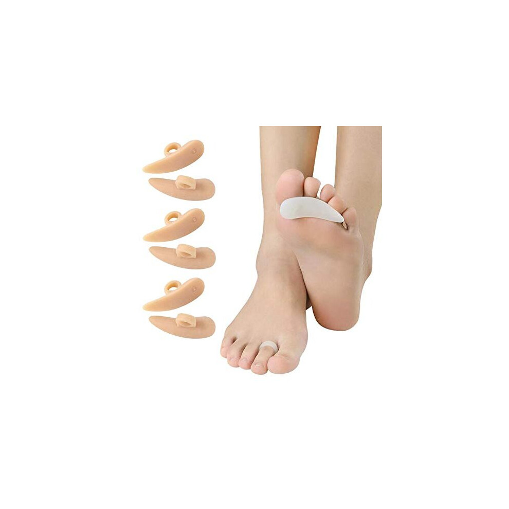 Careor 6 Pieces Hammer Toe Cushion Hammer Toe Gel Pads Corrector Straightener For Curled Curved Claw Mallet Toe Relief Right Left Gel Support Crest Cushion