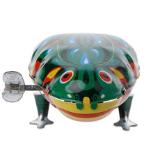 Frog Tin Toy Metal WindUp Jumping Frog Clockwork Tin Toys Children Funny Game Vintage Doll