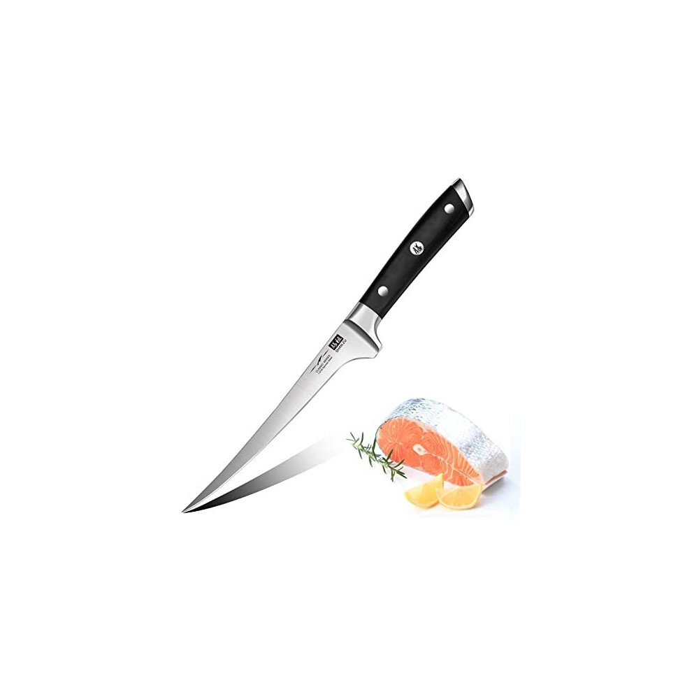 Filleting Knife 7 inch Edge Deboning Fish and MeatProfessional Fish Knife Made of Super Sharp German Stainless Steel Boning Knife