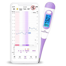 Digital Basal Thermometer for Ovulation with Backlight LCD Display Premom APP 1100th Degree High Precision and Memory Recall Ovulation Tracking