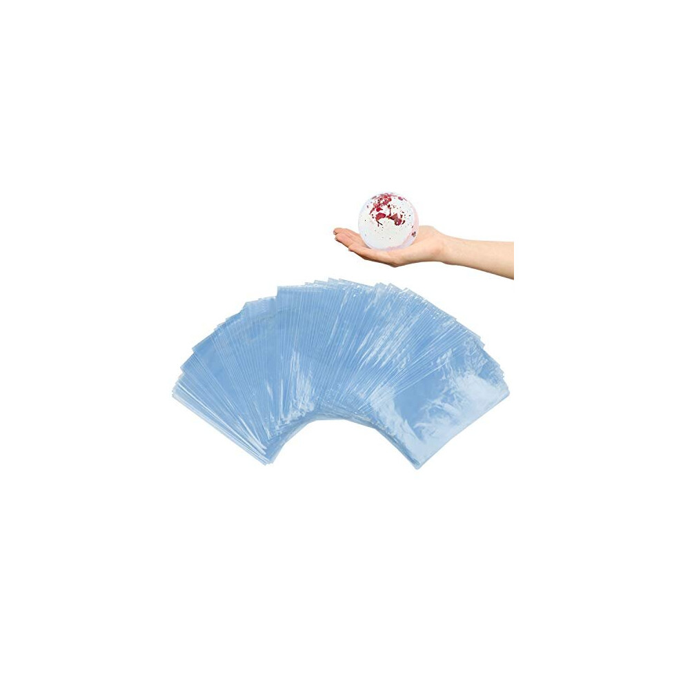 200 PCS Shrink Wrap Bags Transparent Waterproof Heat Shrink Bags Heat Seal Gift Packing Packaging Film Clear Sealer Film for Soaps Bath Bombs and DIY