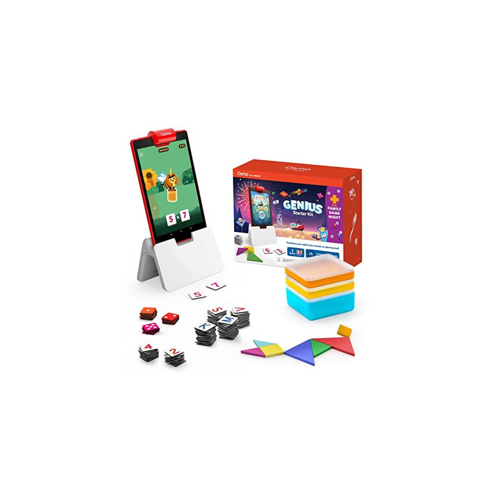 Genius Starter Kit for Fire Tablet Family Game Night 7 Educational Learning Games for Spelling Math more Ages 610 STEM Toy Osmo Fire Tablet Base