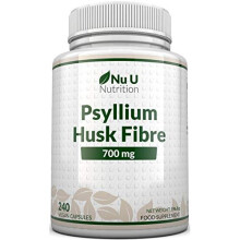 Psyllium Husk 1400mg 240 Vegan Capsules 700mg per Capsule Natural Prebiotic Fibre Supplement from Plantago Ovata Seeds Ispaghula Husk Made in The UK