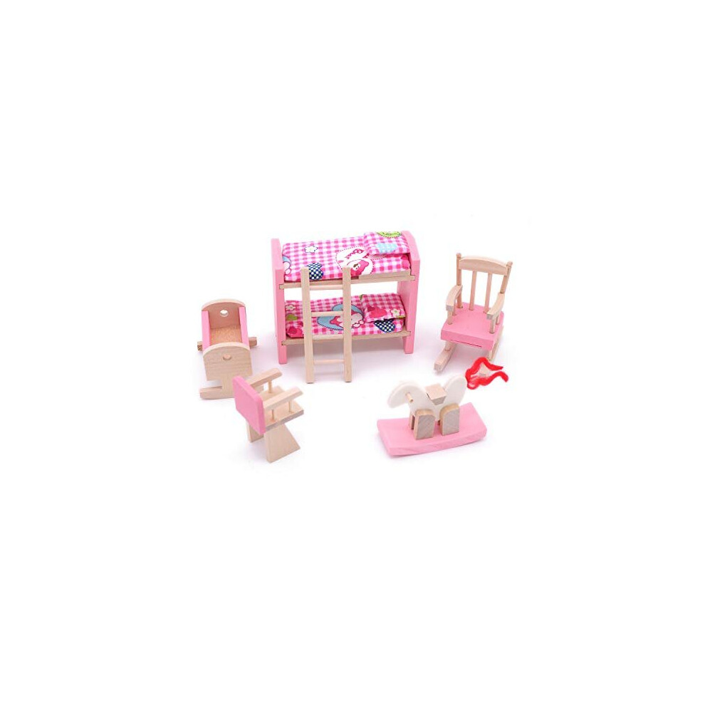 Adorable Wooden Dollhouse Furniture Kids Room Set Toy Dollhouse Furniture Wooden Toy Kids Room Set