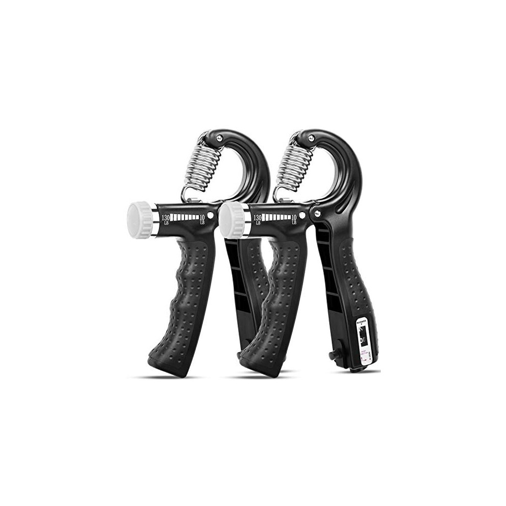 Hand Grip Strengthener 2 Pack Adjustable Resistance 10130 lbs Forearm ExerciserGrip Strength Trainer for Muscle Building and Injury Recovery for
