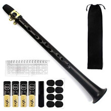 Pocket Saxophone Kit FOVERN1 Mini Sax Portable Woodwind Instrument Professional instruments with 4 Reeds 8 Dental Pad Fingering Charts Carrying Bag