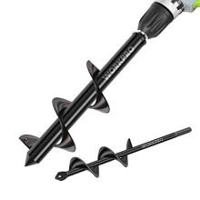 Auger Drill Bit Set with Hex Drive 2Piece Garden Post Hole Digger for Planting Bulbs Seedlings 4x22cm 8x30cm