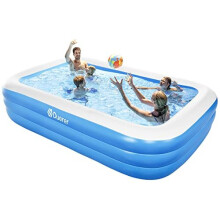 Inflatable Swimming Pools 305cm x 182cm x 56cm Inflatable Pools FullSized Family Blow up Pool for Kids Toddlers Adults Lounge Inflatable Pool for