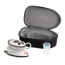 Mini Iron Lightweight Mini Steam Iron with Ceramic Sole Base Plate Temperature Gauge for use as a Quilting Iron or Travel Iron Mini Black Case