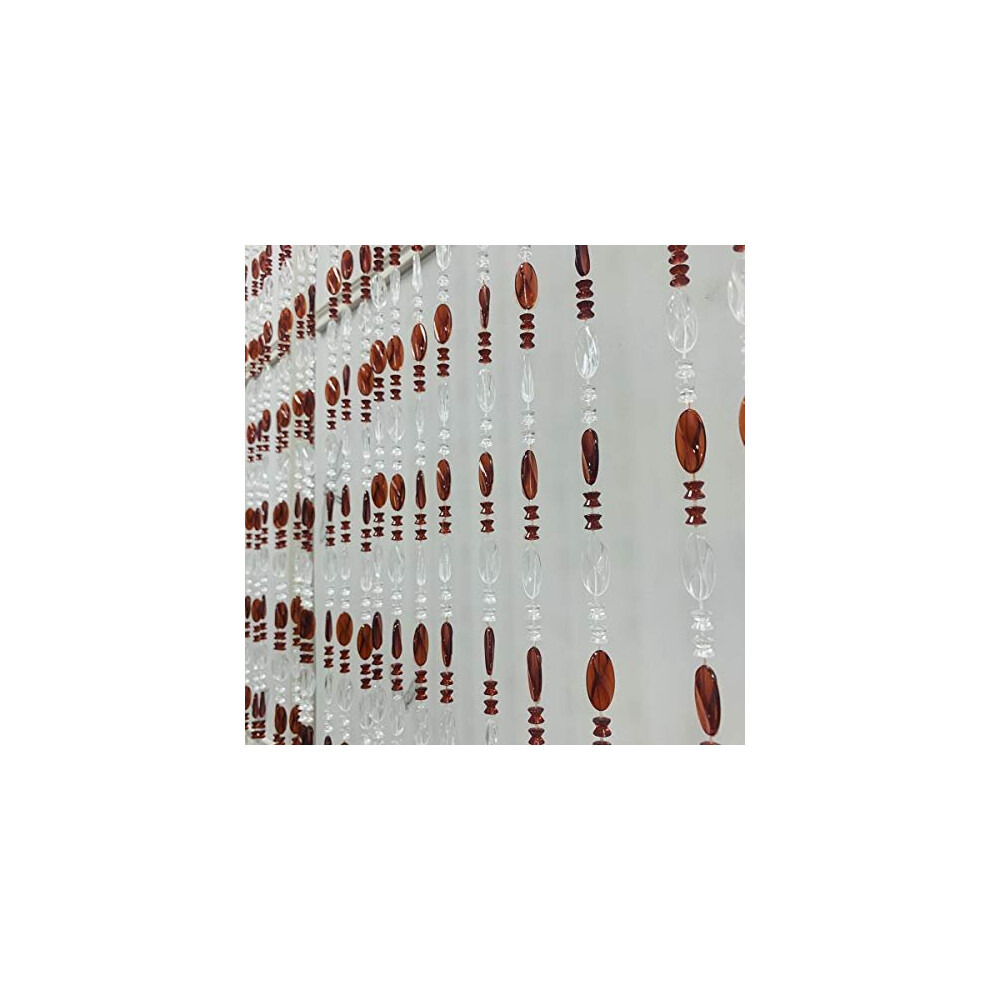 Acrylic Beaded Door Curtain Dcor Tassel Room Divider Curtain Brown 100cm by 195cm