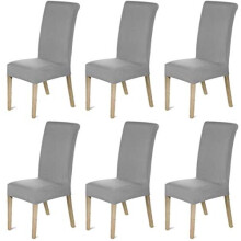 Pack of 6 Chair Covers Modern Elastic Stretch Chair Protector Removable Washable Seat Slipcover with Elastic Edge for Hotel Restaurant Wedding Part