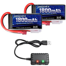 2S Lipo Battery 74v Lipo RC Lipo Batteries 35C 1800mah LiPo Battery with T Plug Campatibal with WLtoys Rc Cars A959B Truck Truggy Traxxas Helicopter