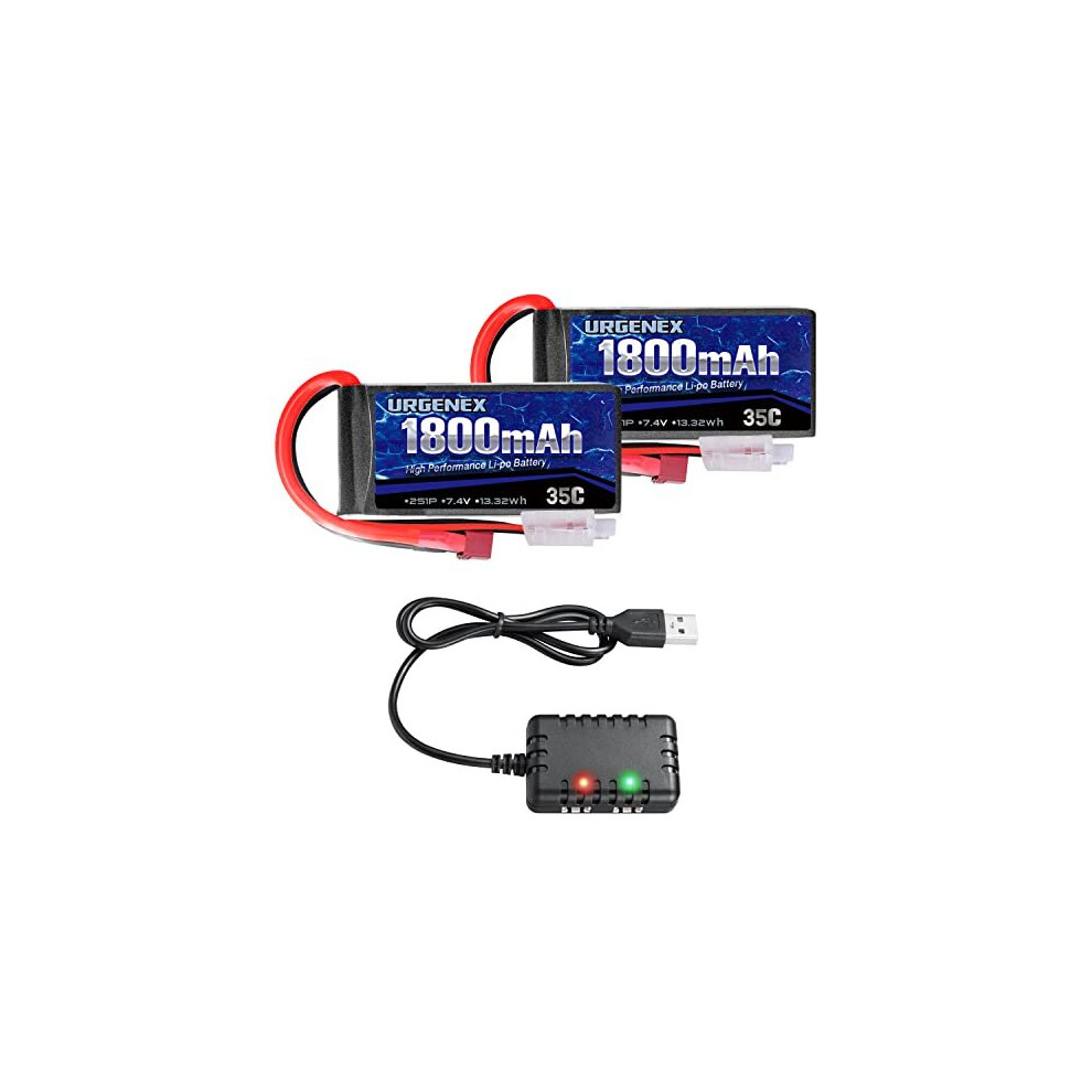 2S Lipo Battery 74v Lipo RC Lipo Batteries 35C 1800mah LiPo Battery with T Plug Campatibal with WLtoys Rc Cars A959B Truck Truggy Traxxas Helicopter