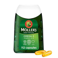 Moller's Daily Health Omega-3 Fish Oil 112 Capsules with EPA/DHA + Vitamins A, D & E – Nordic, 166-Year-Old Brand (5702071388241)