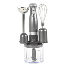 EK2827GUNMETAL Cosmos 3 in 1 Hand Blender Mixer Set Electric Whisk Mini Chopper Attachments 350 W Stainless Steel Blades 500 ml Chopping Bowl Blend