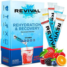 Revival Rapid Rehydration Electrolytes Powder High Strength Vitamin C B1 B3 B5 B12 Supplement Sachet Drink Effervescent Electrolyte Hydration Tablets