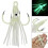 Luminous Octopus Lures Squid Skirts Bait Soft Trolling Lures Skirts Cuttlefish Squid Jig Octopus Lures Glow in Dark Squid with 4 Hooks 2