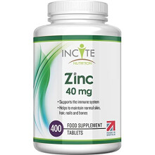 Zinc 40mg 400 Premium Zinc Tablets Over 12 Months Supply Maximum Strength Quality Pure Zinc Tablet Suitable for Vegetarian Vegans Made in The UK by