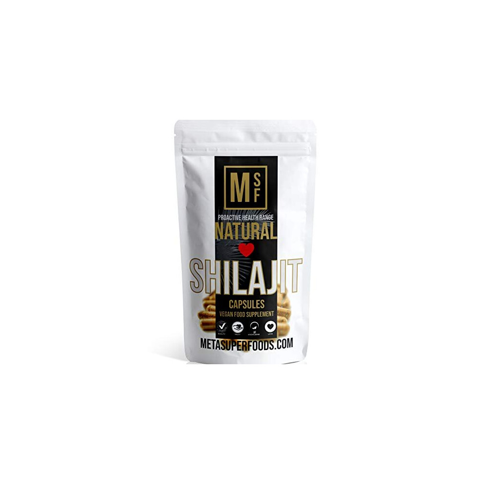 Metasuperfoods Shilajit 60 Capsules 1000Mg Per Capsule High Potency Premium Quality Vegan No Fillers No Binders Non Gmo Made In Uk