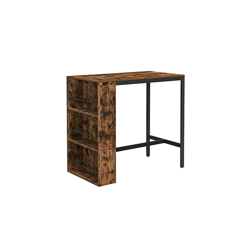 Bar Table with Shelf Bar Table Kitchen Table 3 Open Compartments Dining Table Kitchen Counter for Kitchen Dining Room 110 x 60 x 100 cm Industrial