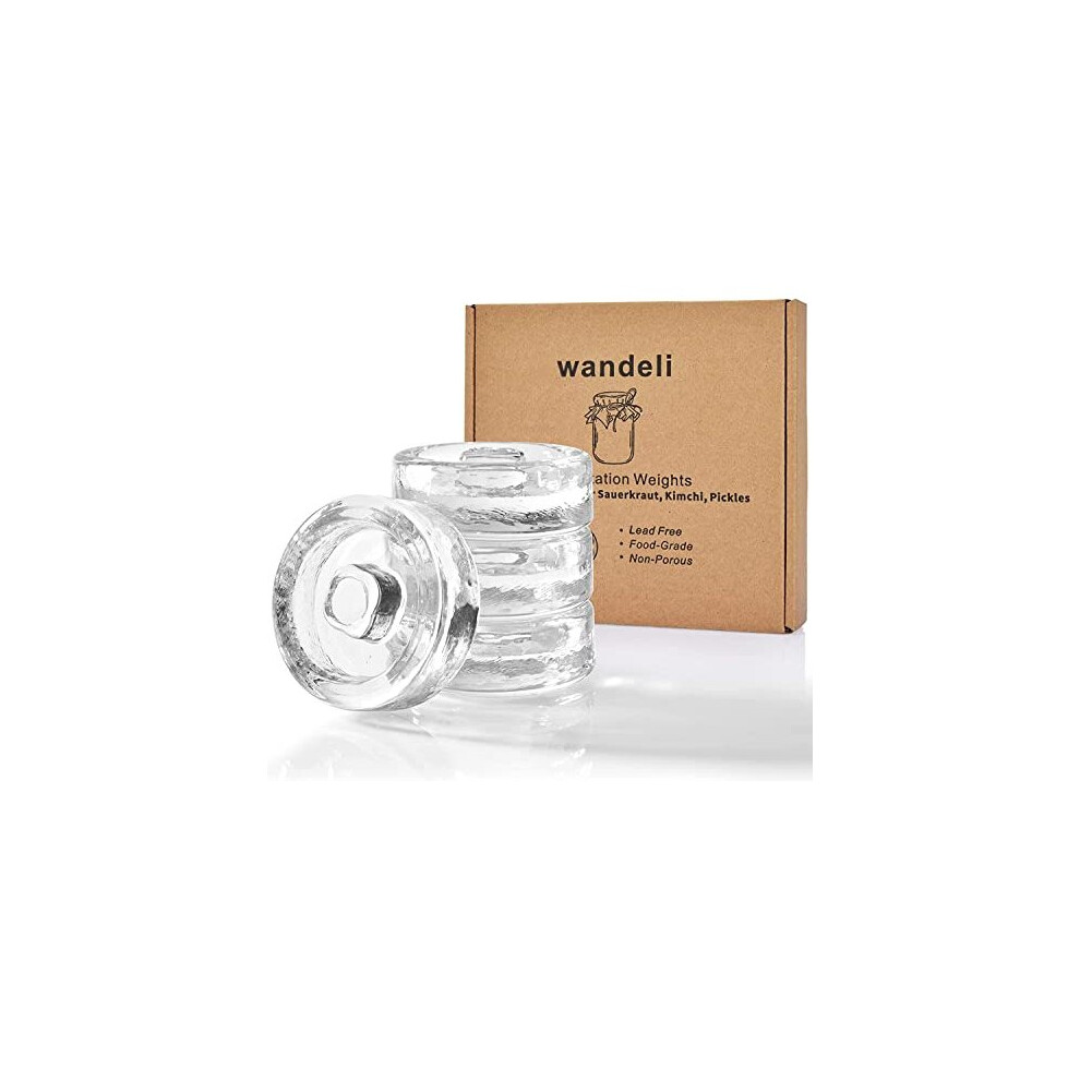 Wandeli 4 Packset Fermentation Stone Glass Weights Pickle Kimchi For Wide Mouth Vessels