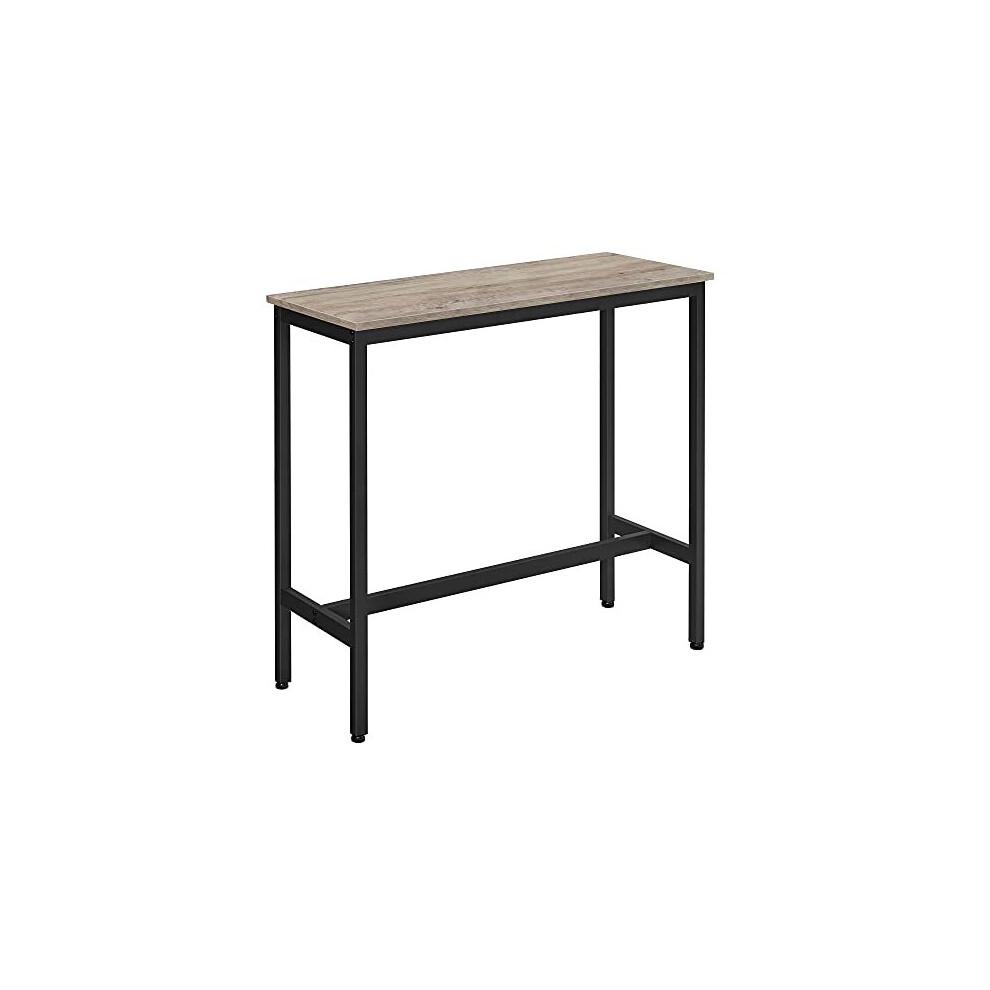 Bar Table Narrow Rectangular Bar Table Kitchen Table Pub Dining High Table Steel Frame 100 x 40 x 90 cm Easy Assembly Industrial Greige and Black