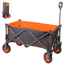 Folding Trolley Cart Outdoor Wagon Collapsible with Removable Fabric Festival Garden Camping Picnic Cart Supports Max 100kg Portable Transport Trailer