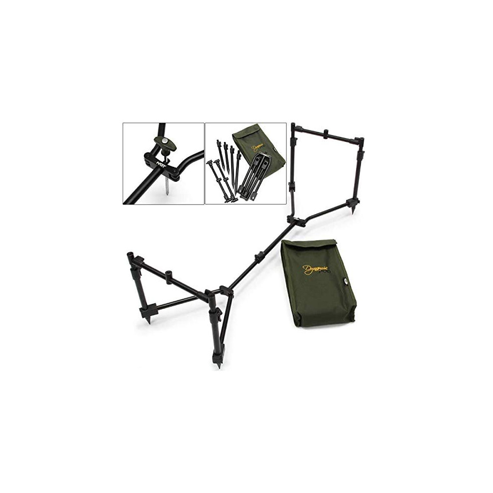 POD ADJUSTABLE 3 ROD COMPACT TRAVEL ROD POD WITH CASE CARP FISHING