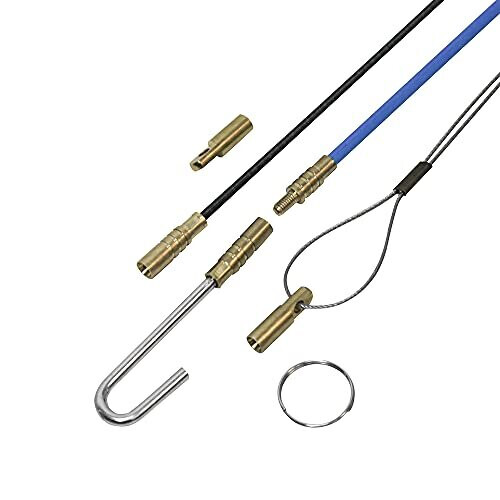 Faithfull FAICRS1000 10M Kit di accessori e aste per cavi 15 pezzi con 10 aste da 1000 mm blu 1