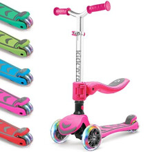 Kicknroll 2in1 Scooter 3 roues pliable pour enfants avec siÃge Scooter ajustable avec lumiÃre LED clignotante Scooter à roues inclinÃes pour 3 ans